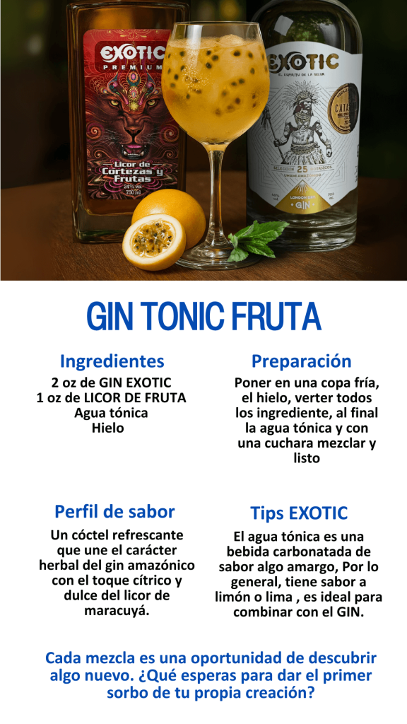 receta gin tonic salvaje con el licor destilado gin salvaje marca exotic