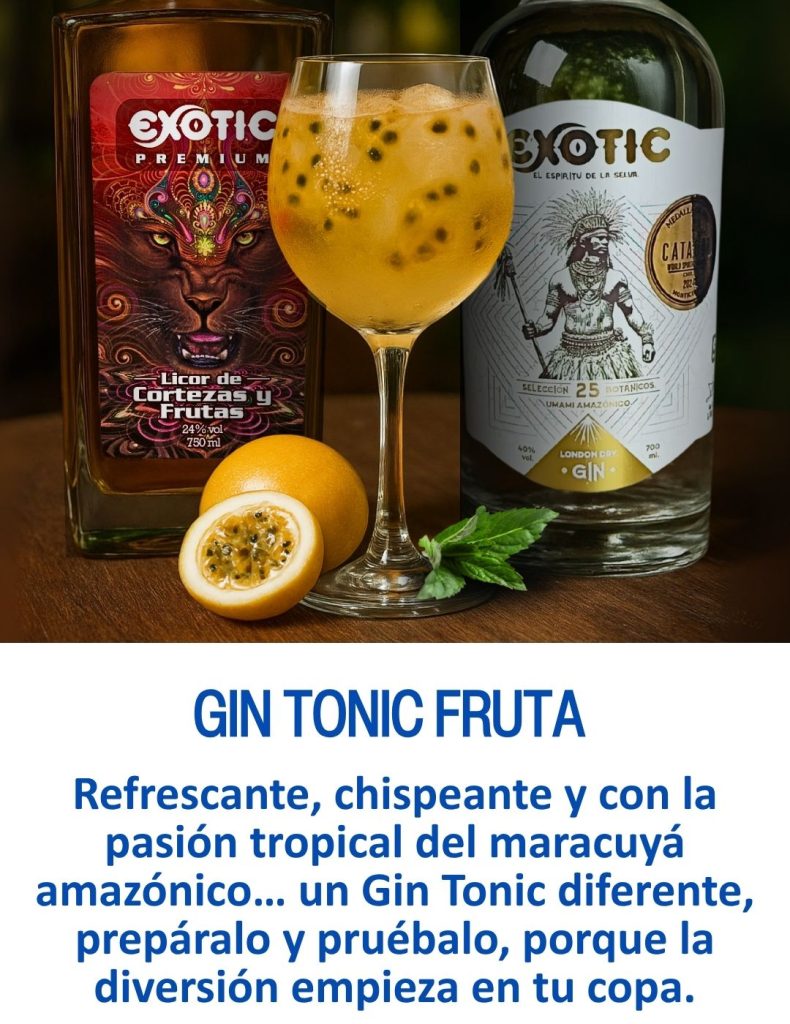receta gin tonic salvaje con el licor destilado gin salvaje marca exotic