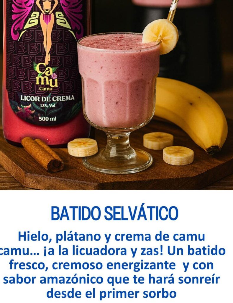 03 receta batido selvatico con el licor crema camu camu marca exotic