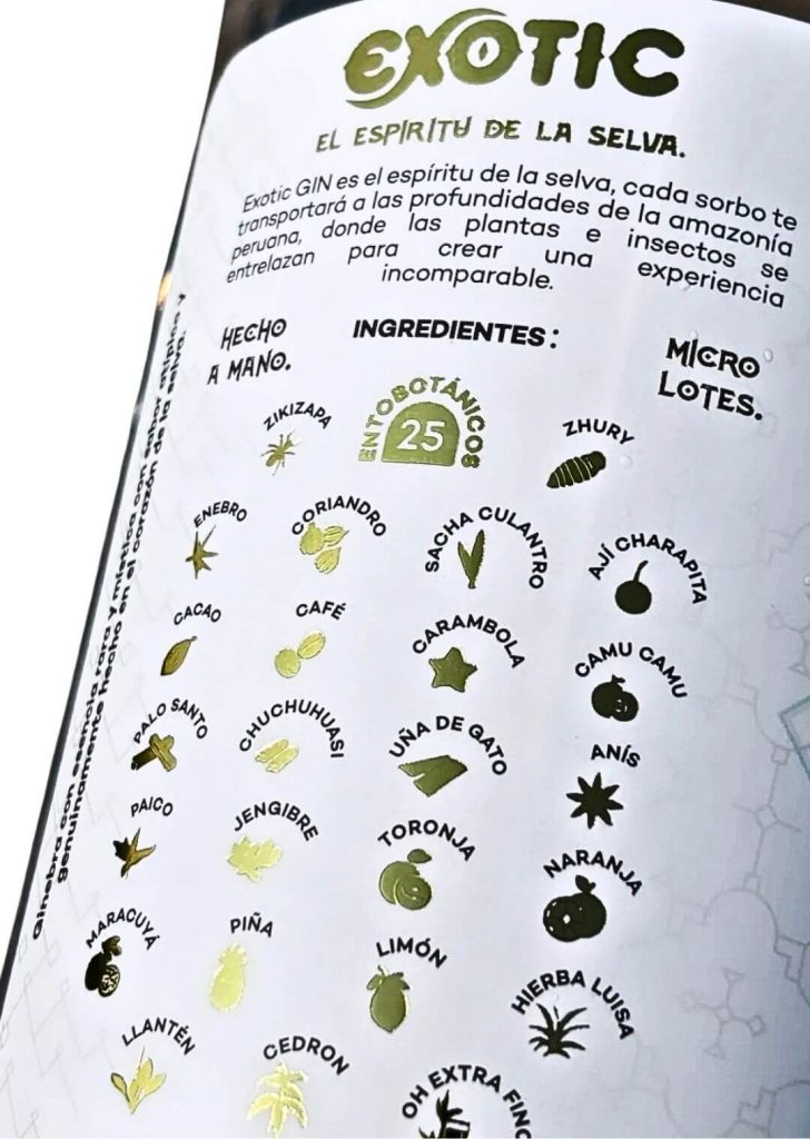 Gin amazónico umami y salvaje marca exotic, medalla de oro catador world spirits awards 2024
