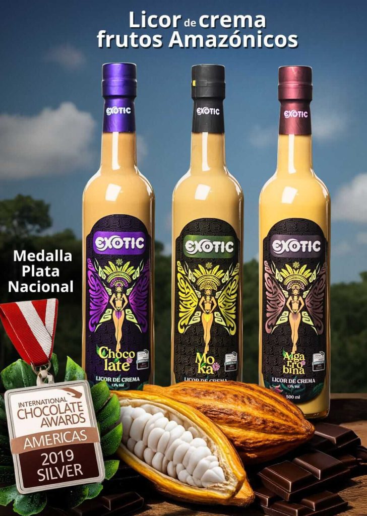 Licor de crema moka chocolate y café, medalla de plata 2019 marca exotic